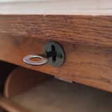 old double filing cabinet with curtains in oak professional furniture