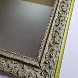 MIroir ancien de style Louis XV en stuc et bois patiné 58x43 cm