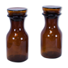 Set de 2 jars "apothecary" vintage amber glass Dash
