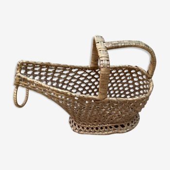 Vintage wicker bottle holder