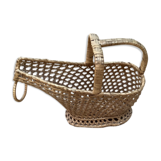 Vintage wicker bottle holder