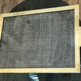 Rectangular serving tray made of solid brass and glass