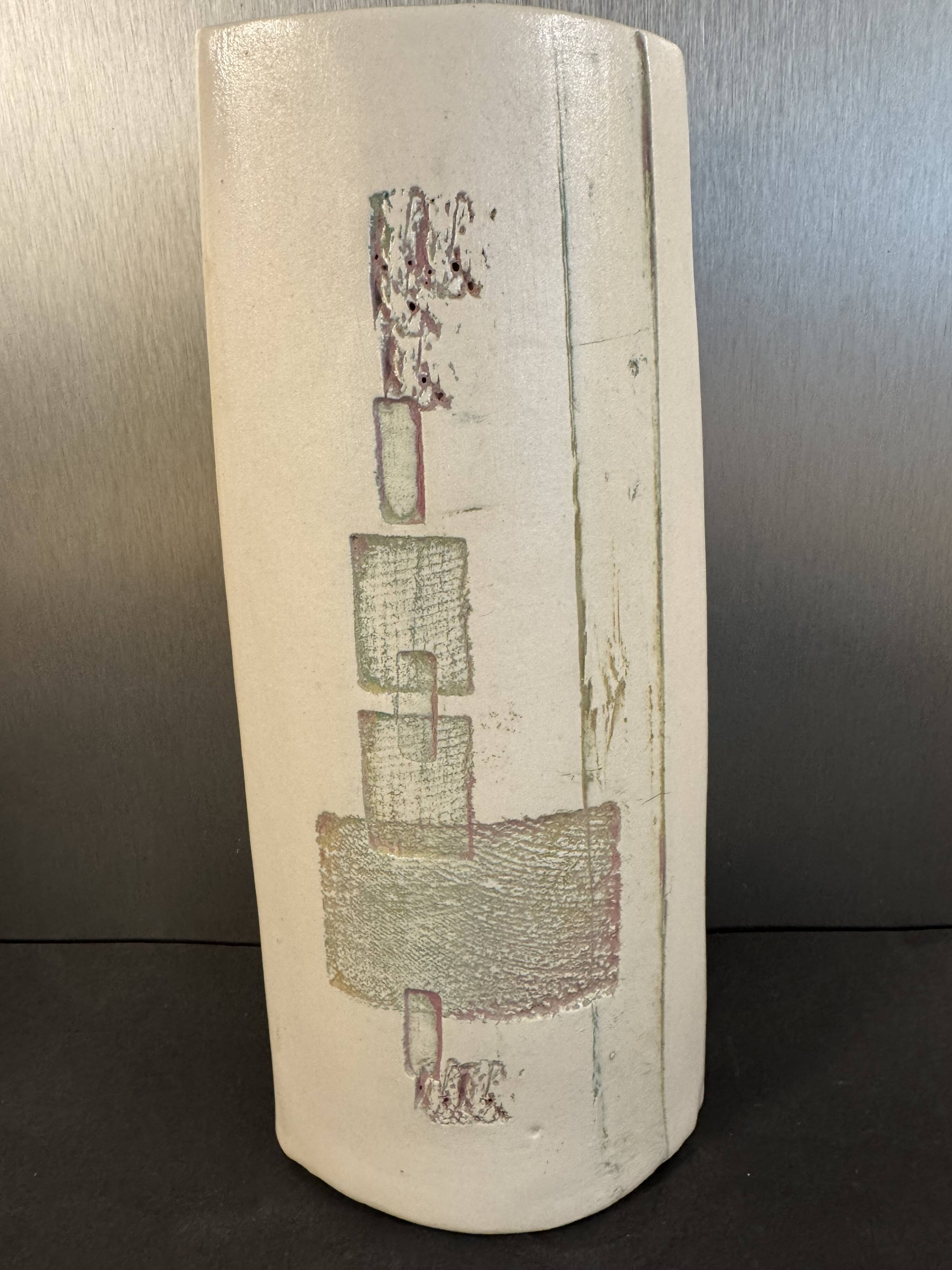 Glazed ceramic vase signed MB — France 1960s/70s