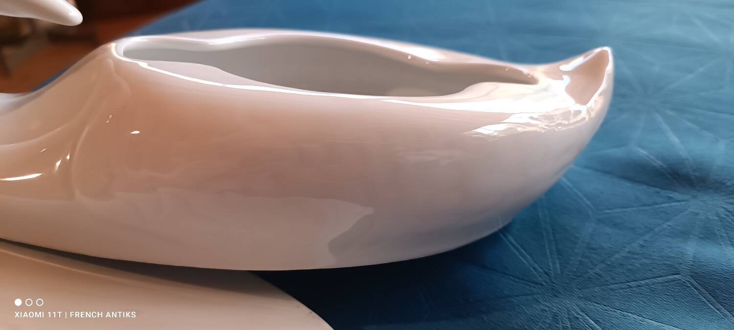 2 Apilco white porcelain foie gras serving dishes