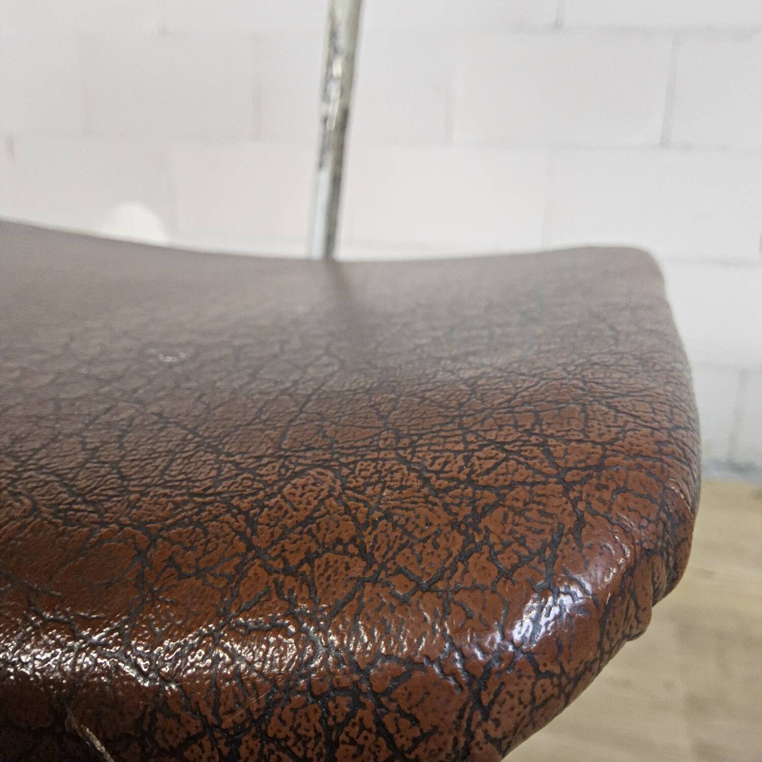 Vintage skai/metal adjustable industrial office chair (40s)