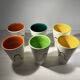 Andre baud for vallauris, ceramic jug and 6 glasses set, ca 1960