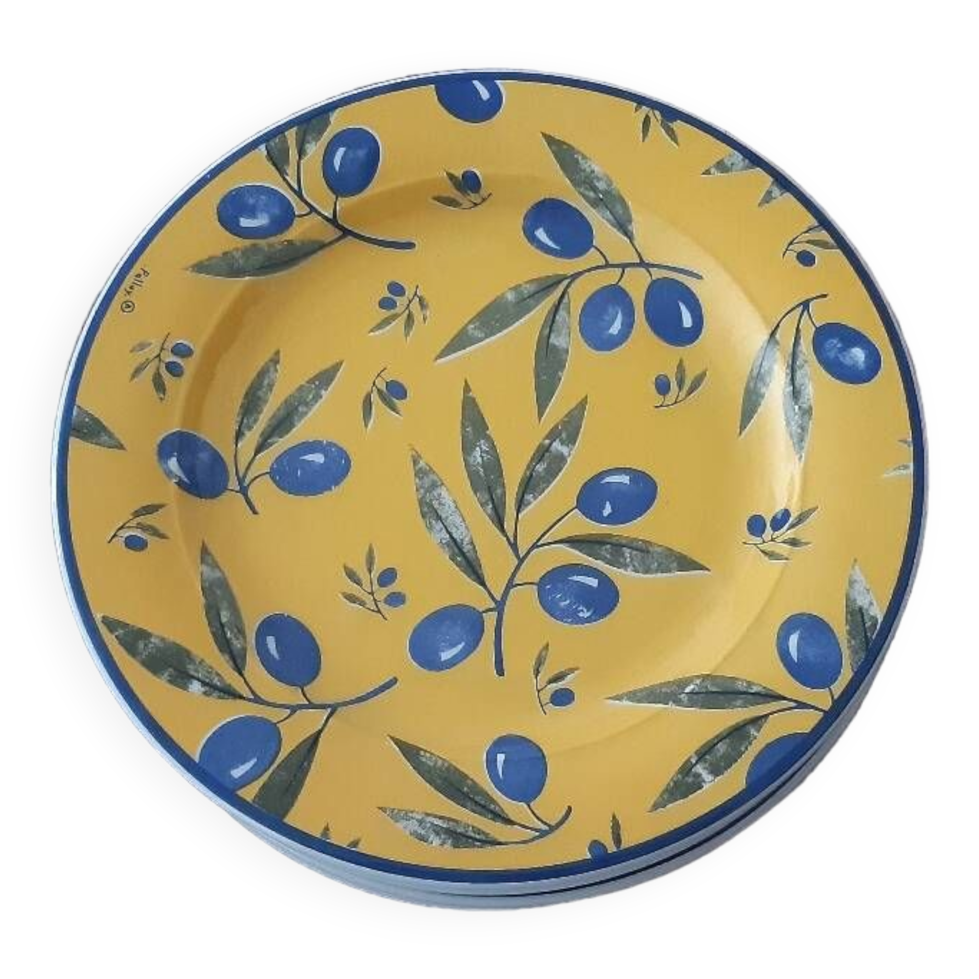 Flat plates hostess line faience Palluy