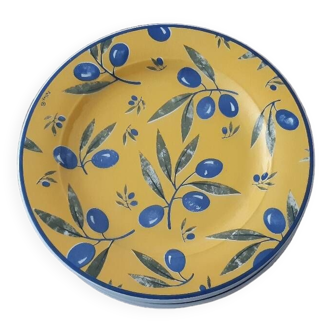 Assiettes plates ligne hôtesse faience palluy