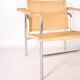 Pair of wicker and chrome armchairs