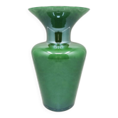 1970s Luxury handcrafted Green Vase in Murano glass by Maestro del Vetro. M