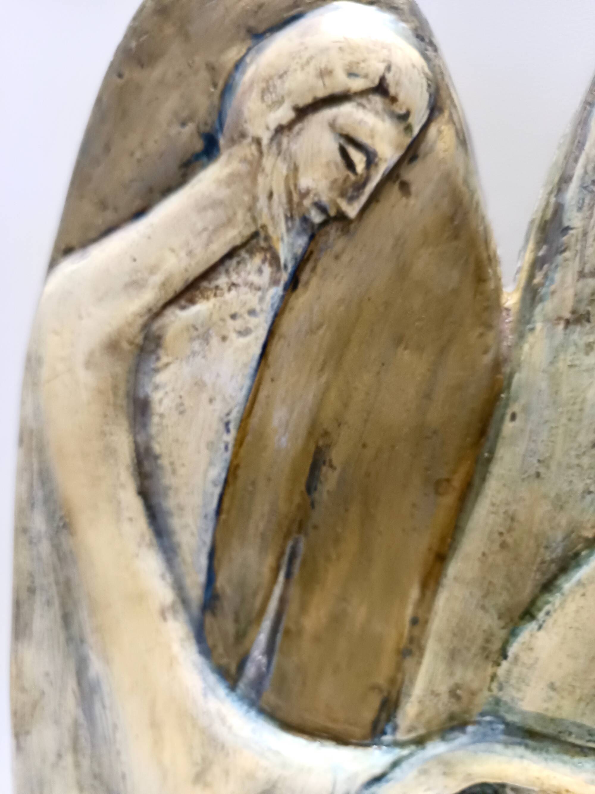 Holy Family Hand-Painted and Hand-Carved Beech Panel, Italy