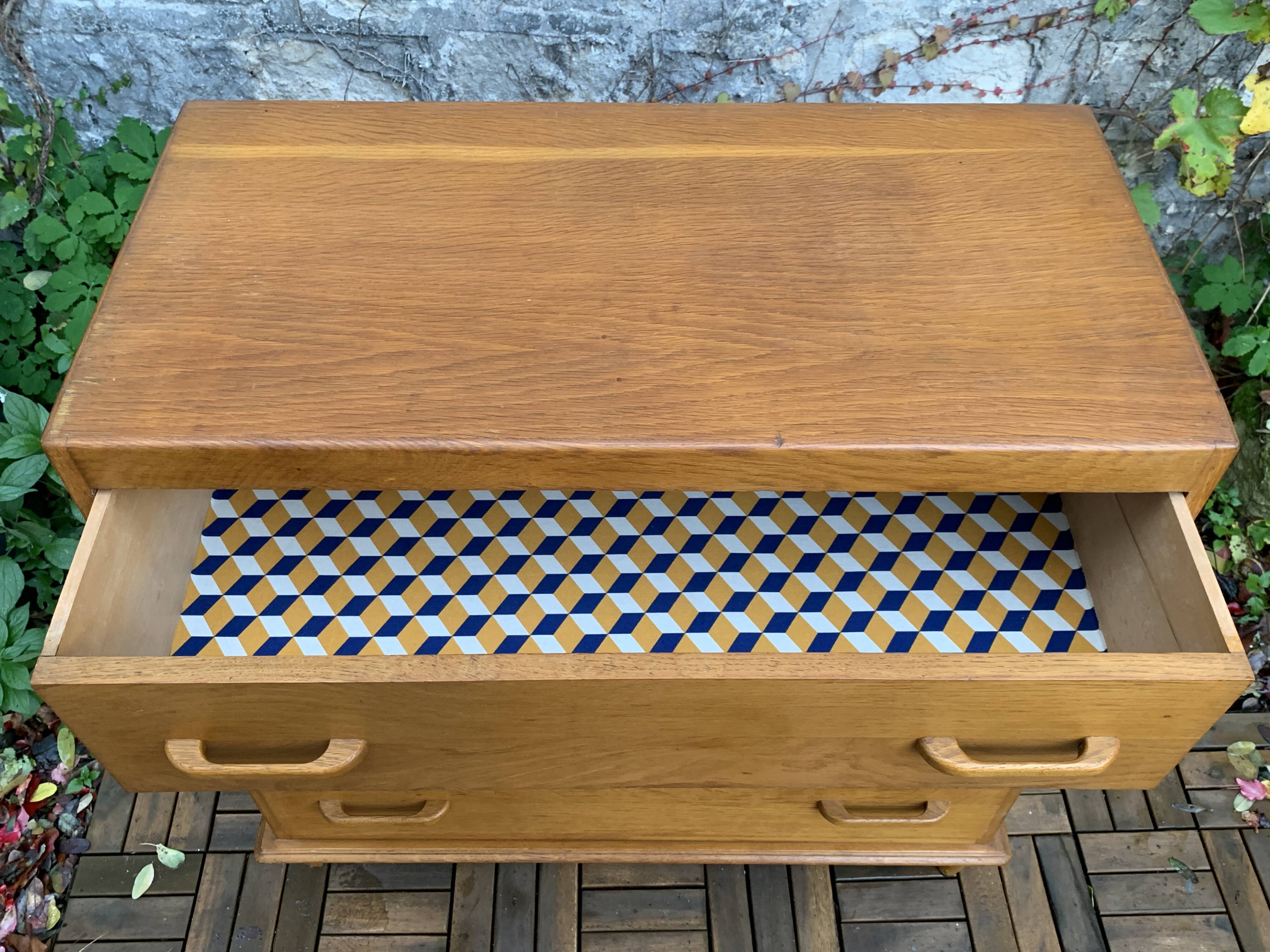 Vintage oak chest of drawers 1960