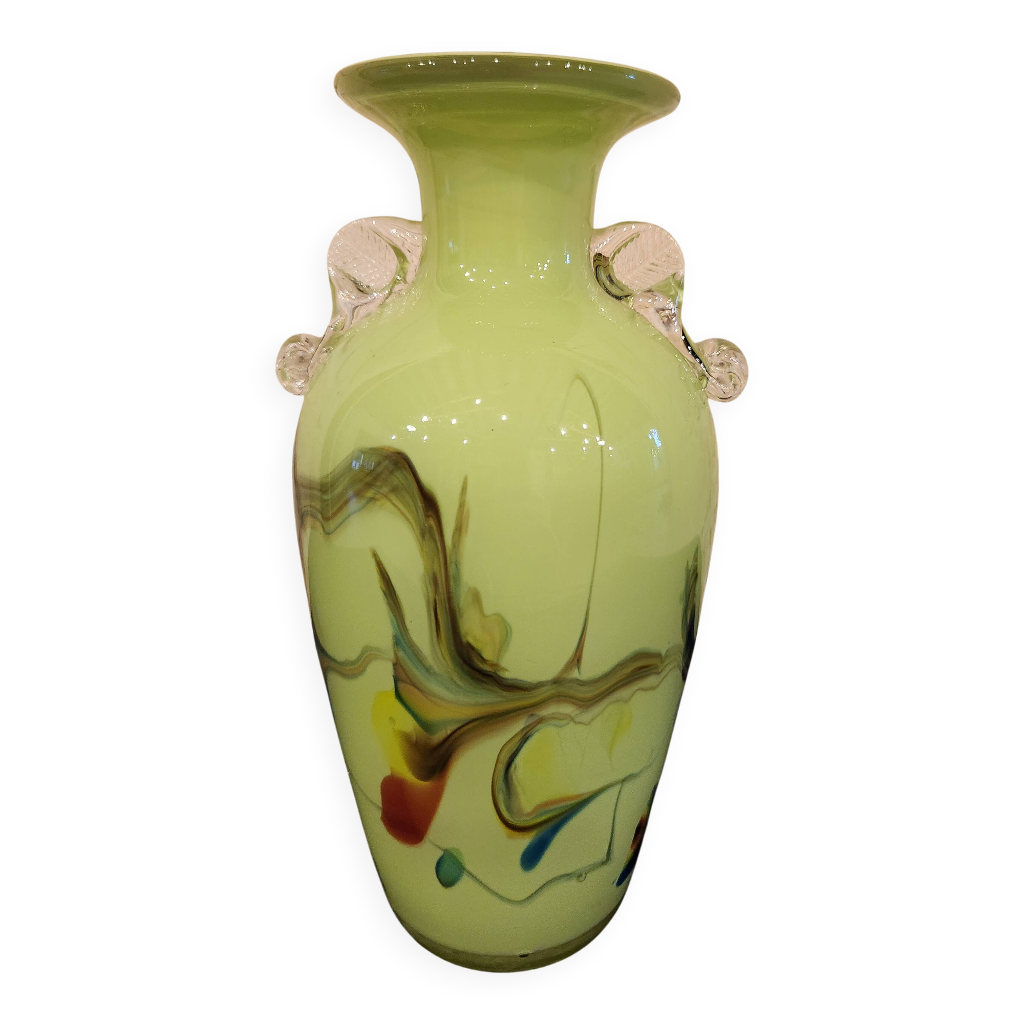Murano-inspired hand-blown glass vase