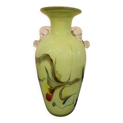 Vase en verre soufflé artisanal inspiration Murano