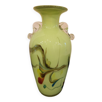 Vase en verre soufflé artisanal inspiration Murano