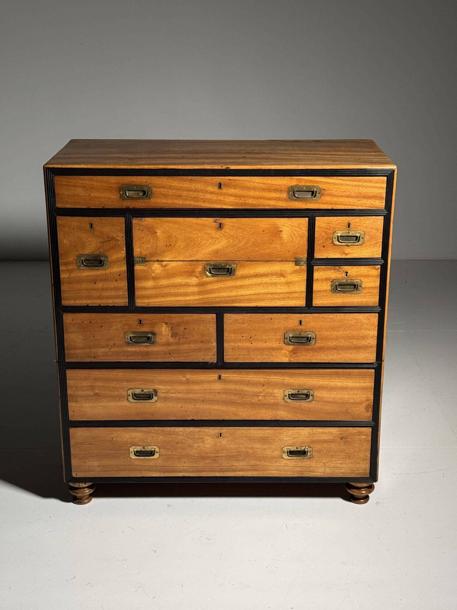 Campaign chest of drawers 19th century