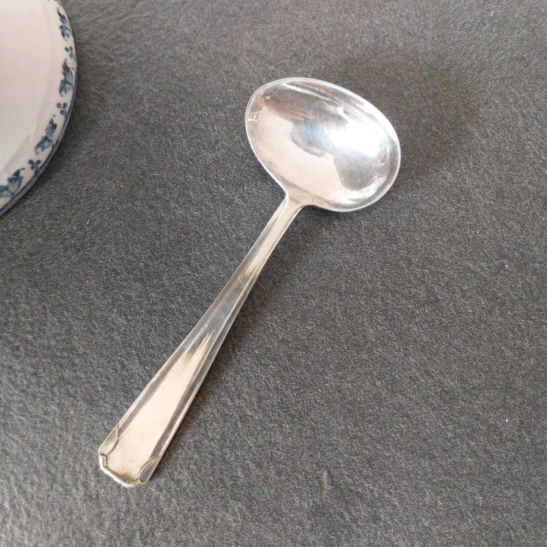 Silver-plated cream spoon