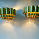 Pair of pendant lamps vintage Thorsten Orrling,solid brass, Suede 1960