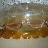 Chandelier in scratched glass and moiré rim