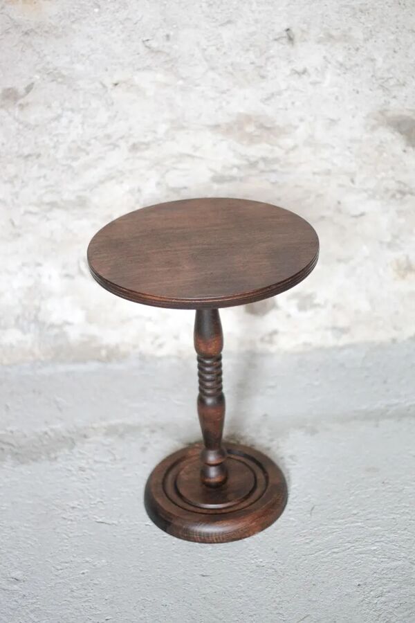 Sellette bois vintage, piédestal bois, porte-plante bois, meuble bois, décoration intérieur