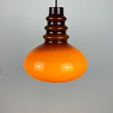 Suspension en verre brun foncé par Peill et Putzler 1960