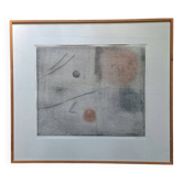 Tableau monotype surréaliste et minimaliste signé Pierre Wassef - 1990