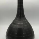 Vase in glazed ceramic with brown and brown striped design by asa sélection