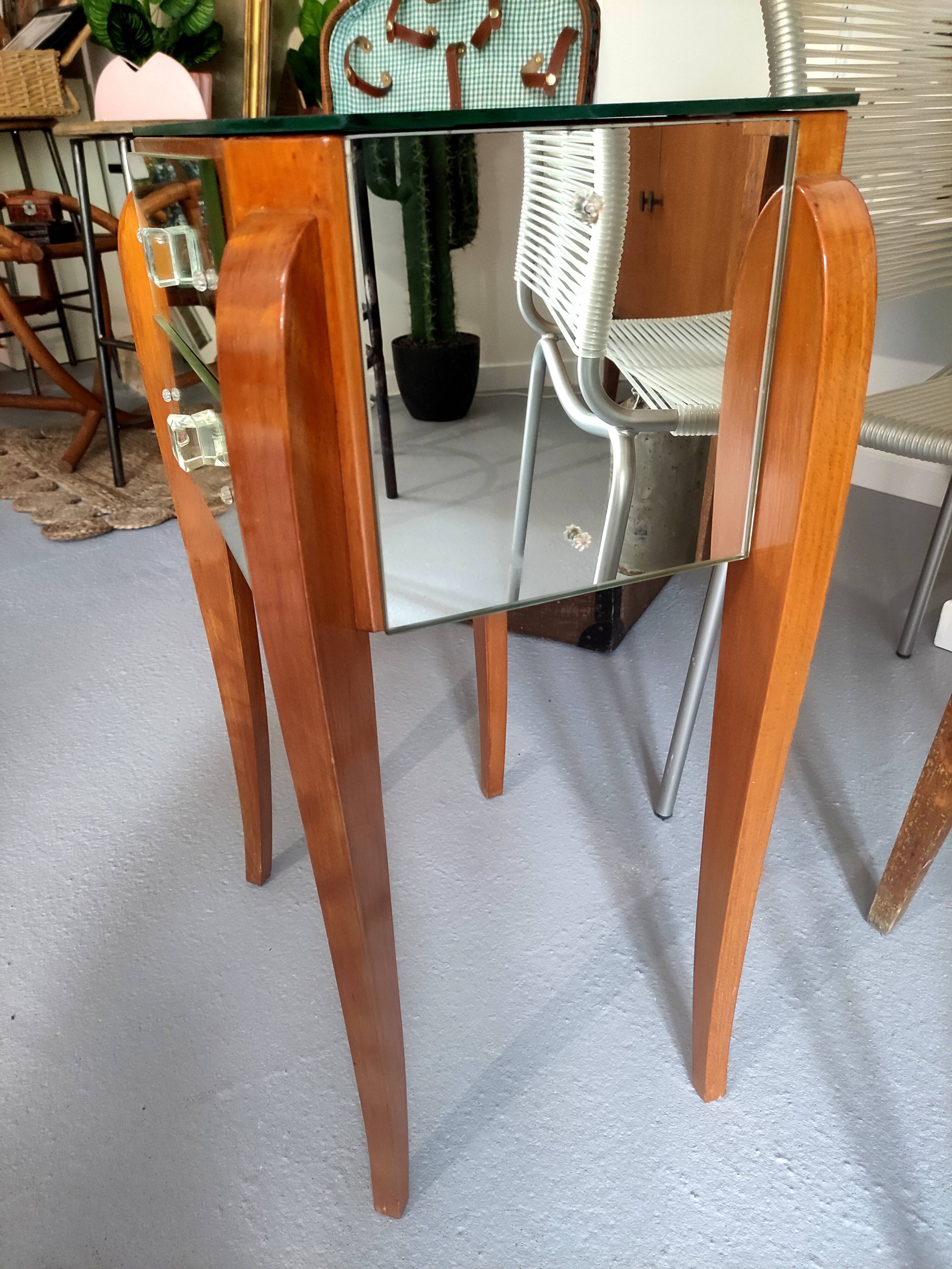 Art Deco mirrored bedside table