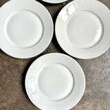 4 assiettes plates en porcelaine blanche