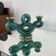 Vallauris green ceramic candle holder