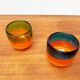 Set of 2 vintage German coloured glass bowls by Eisch.