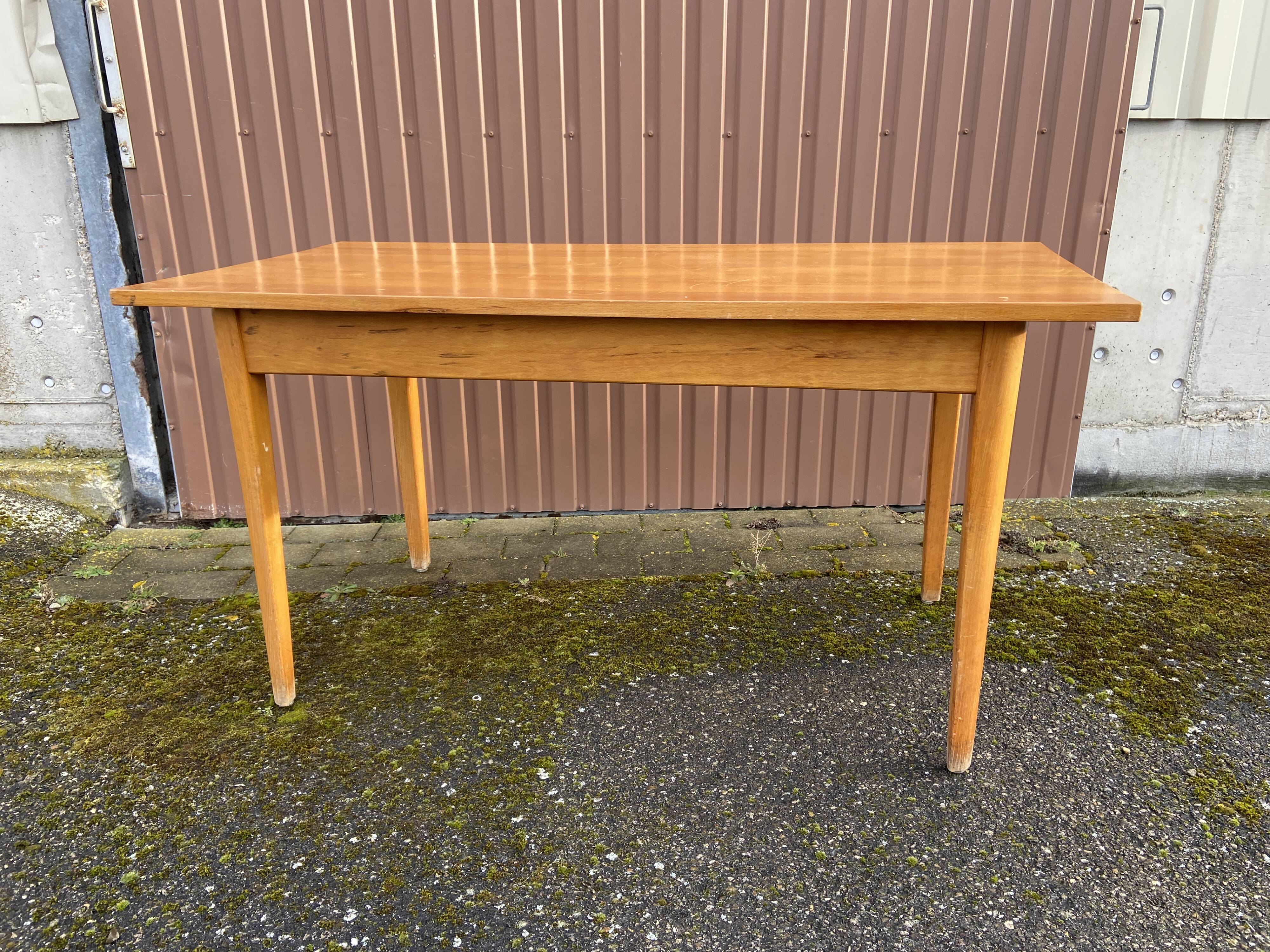 Vintage 1950s Brasserie Bistro Coffee Table Beech and Fir Brasseur Adelsh