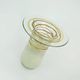 Beautifully designed large vase glass vase glashuette m. polczer rough glass melted glass threads