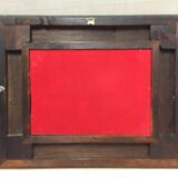 Miroir cadre ancien dit barbizon fin 1800 mouluré bois doré feuilles d'or art