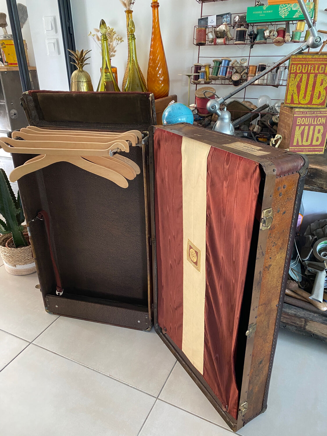 Old vintage cabin trunk