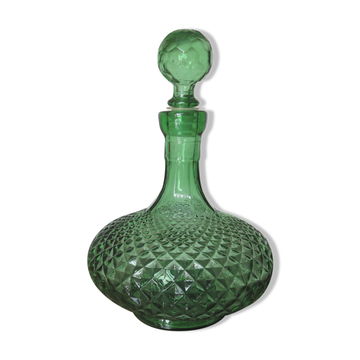 Carafe empoli made in italy diamond tip glass 60s 70s