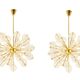 Kamenický Šenov, published by. Pair of brass and glass chandeliers. Around 1970.