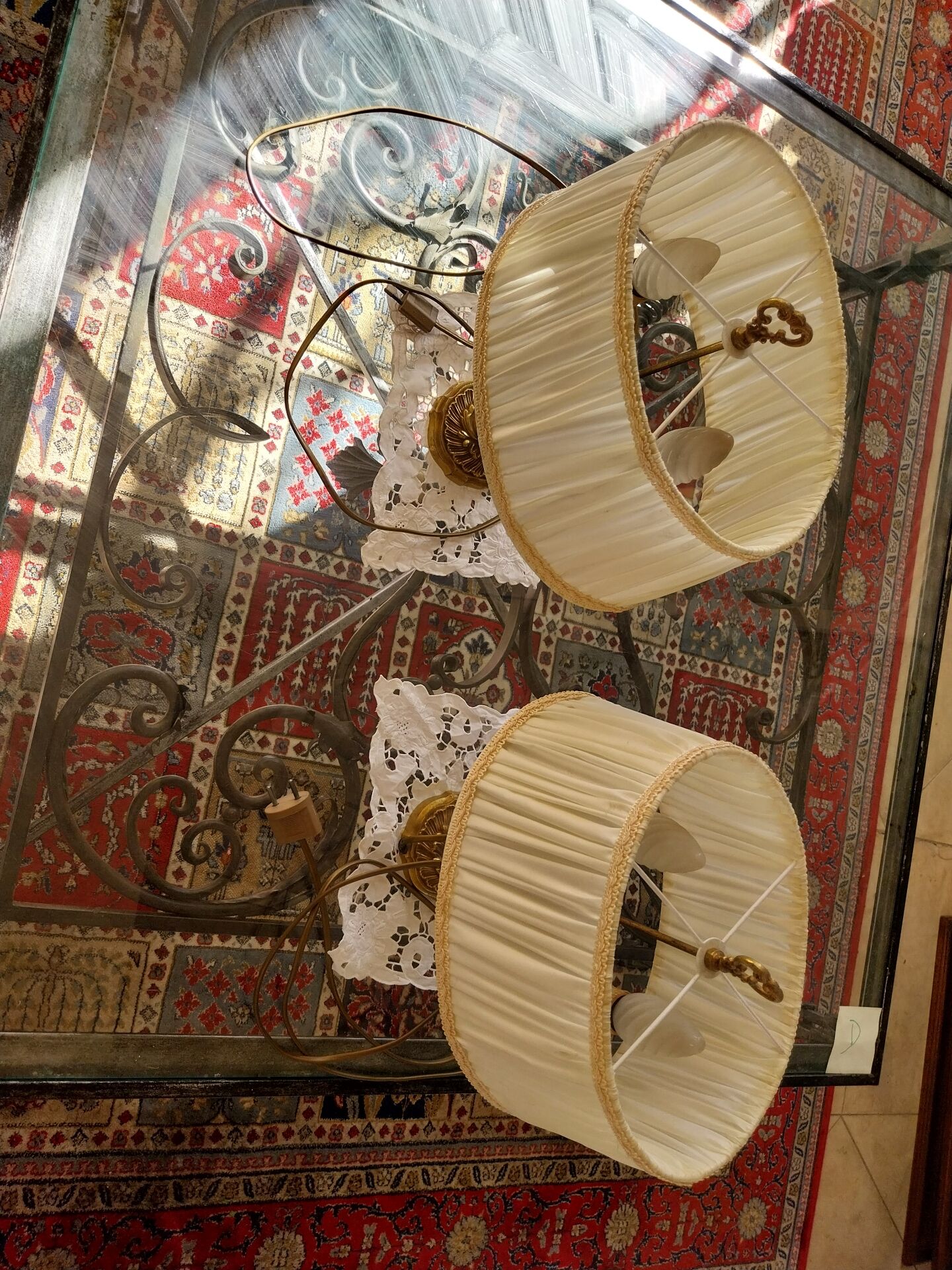 pair of hot water bottle lamps in gilded bronze in the Louis XV style