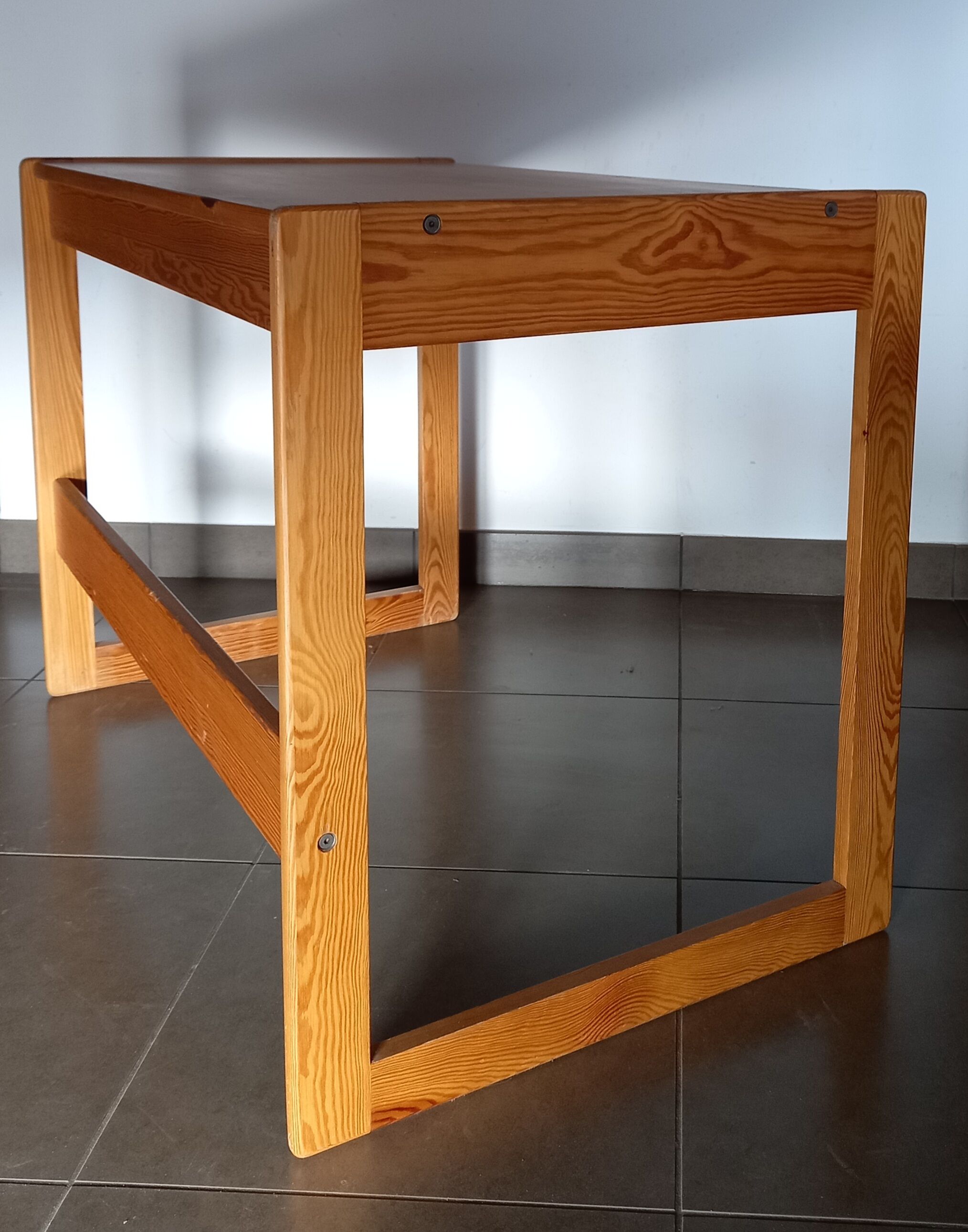 Desk and pine chair