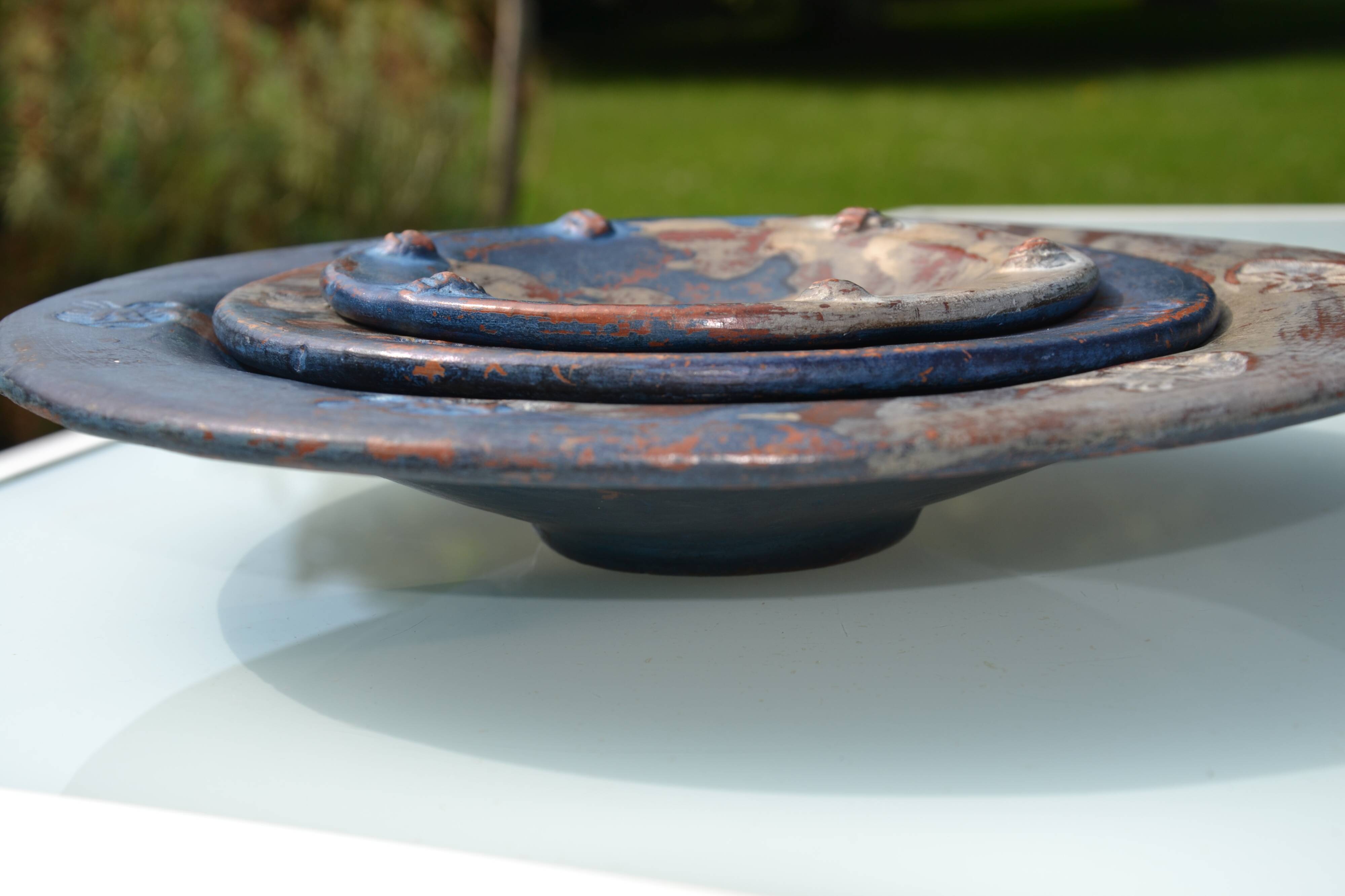 3 decorative handmade plates/trinket dishes