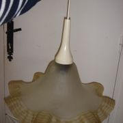 Suspension en verre opaline transparent opaque de 1960
