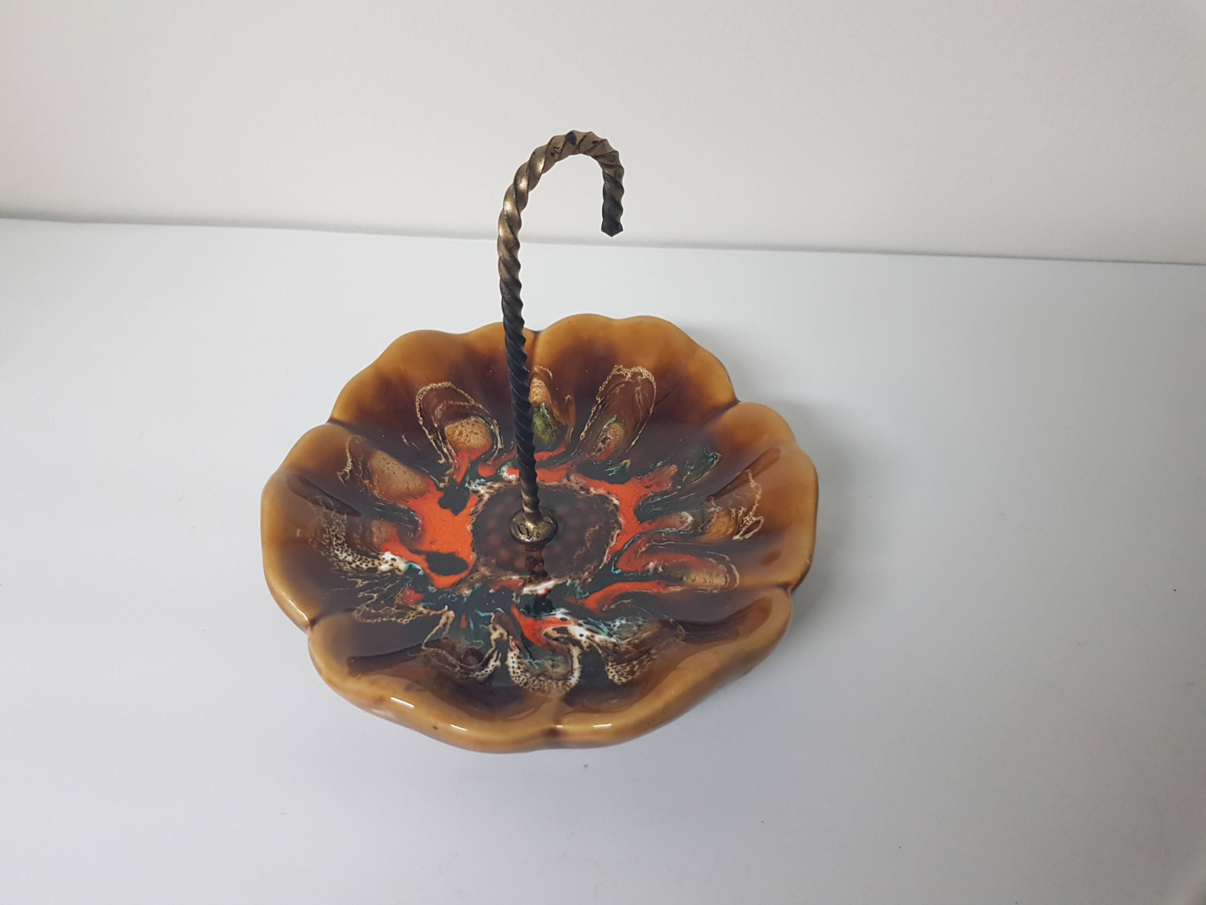 Ceramic umbrella bowl emptier - Vallauris type (1960s)