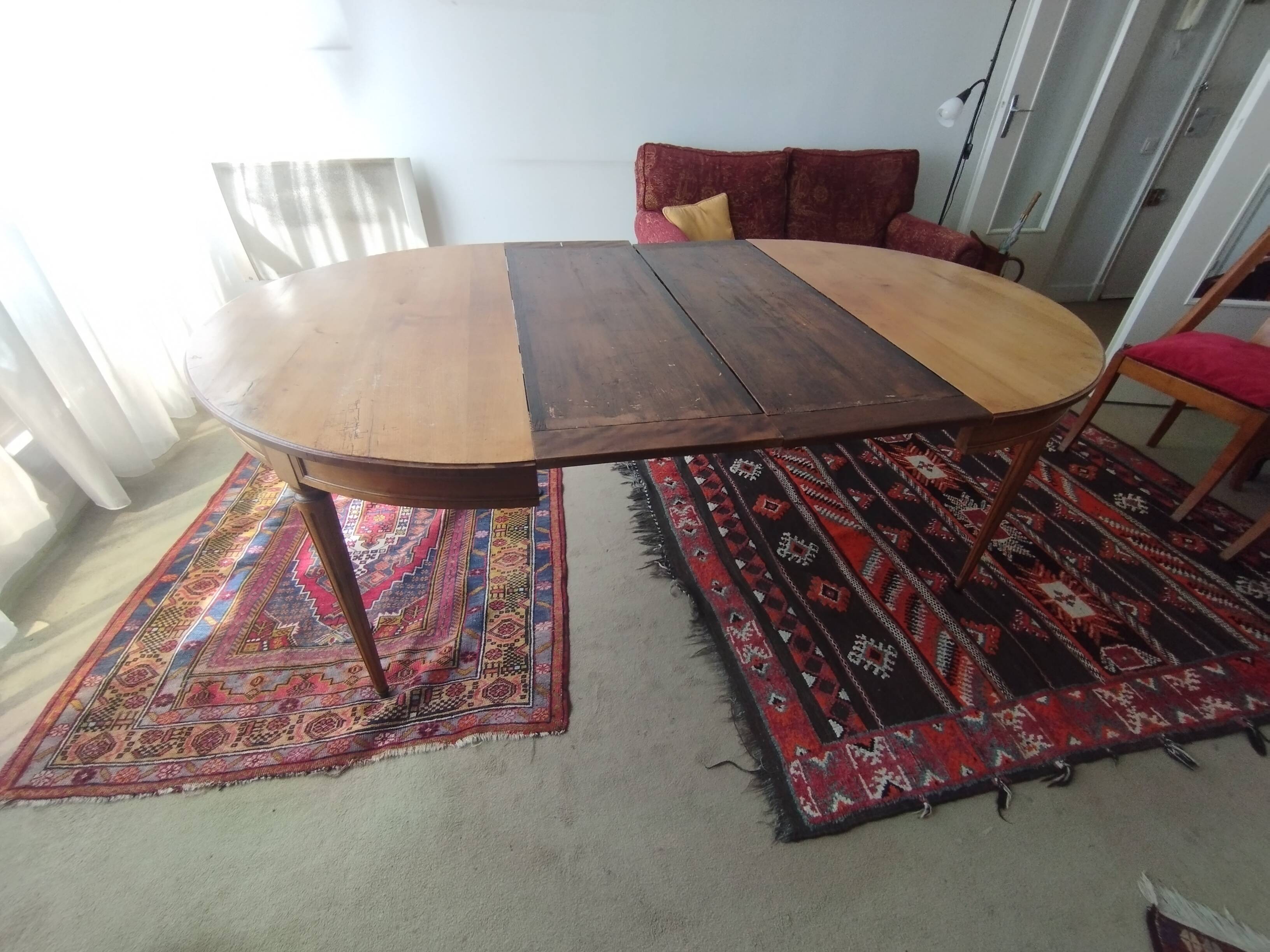 Antique Louis XVI style dining table + 3 extensions