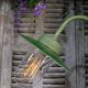 Green gooseneck courtyard wall lamp