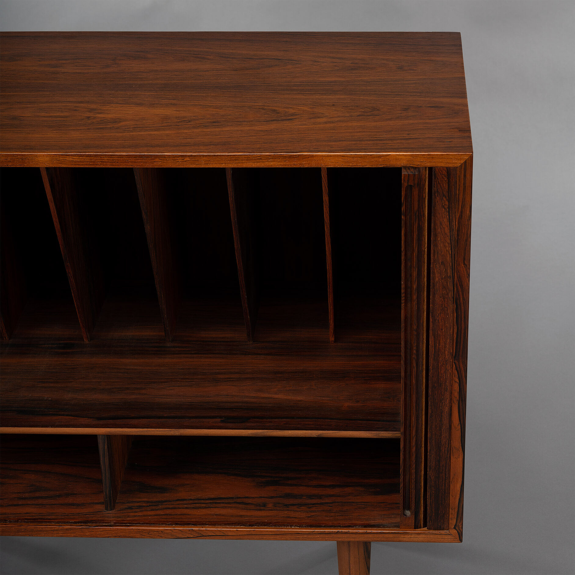 Danish Design Rosewood small chest for LP's with tambour doors, 1960s
