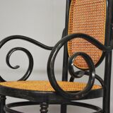 Chairs in curved beech and vienna straw, 1980s, set of 4