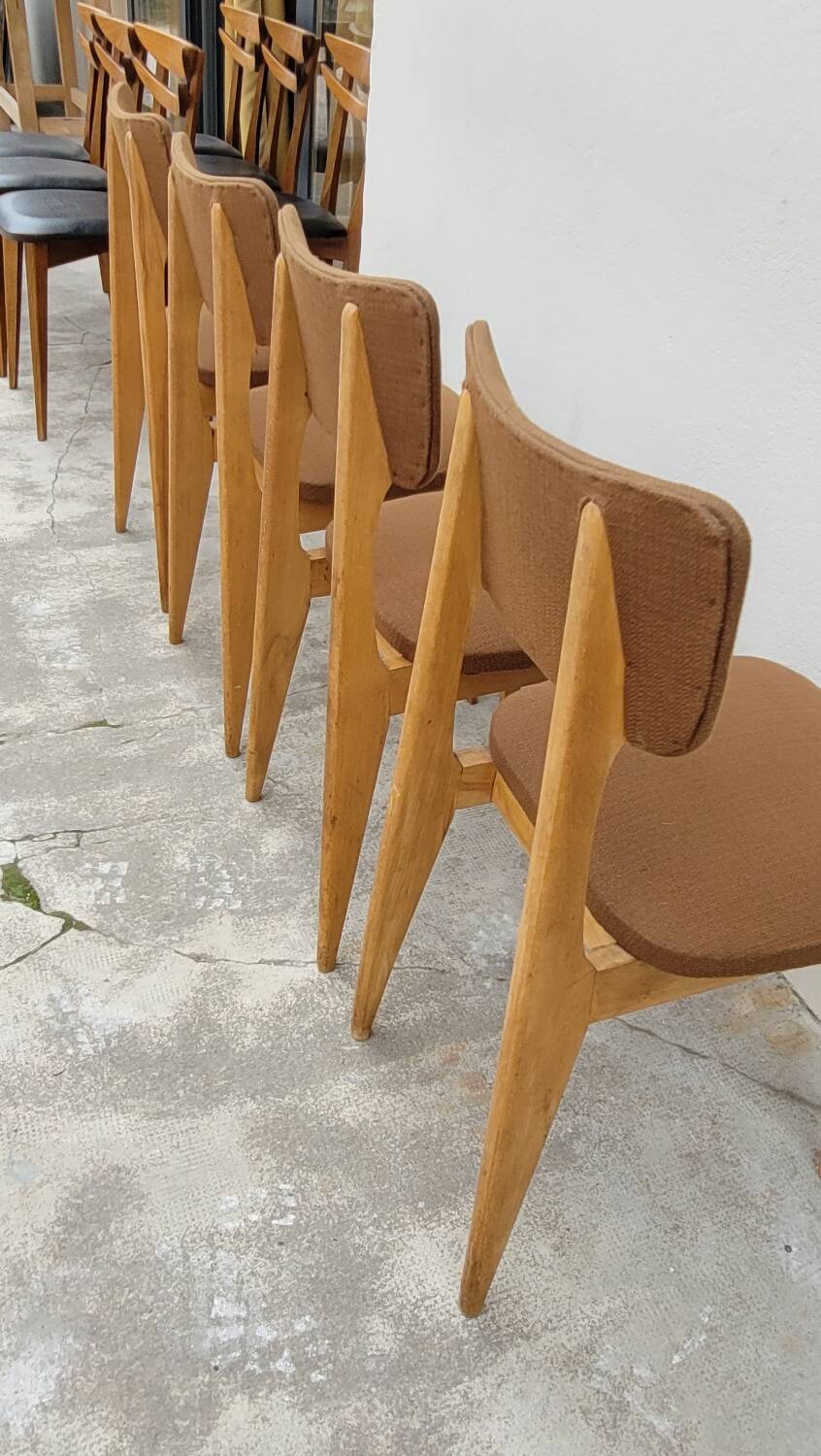 Series of 4 vintage chairs - 1950s