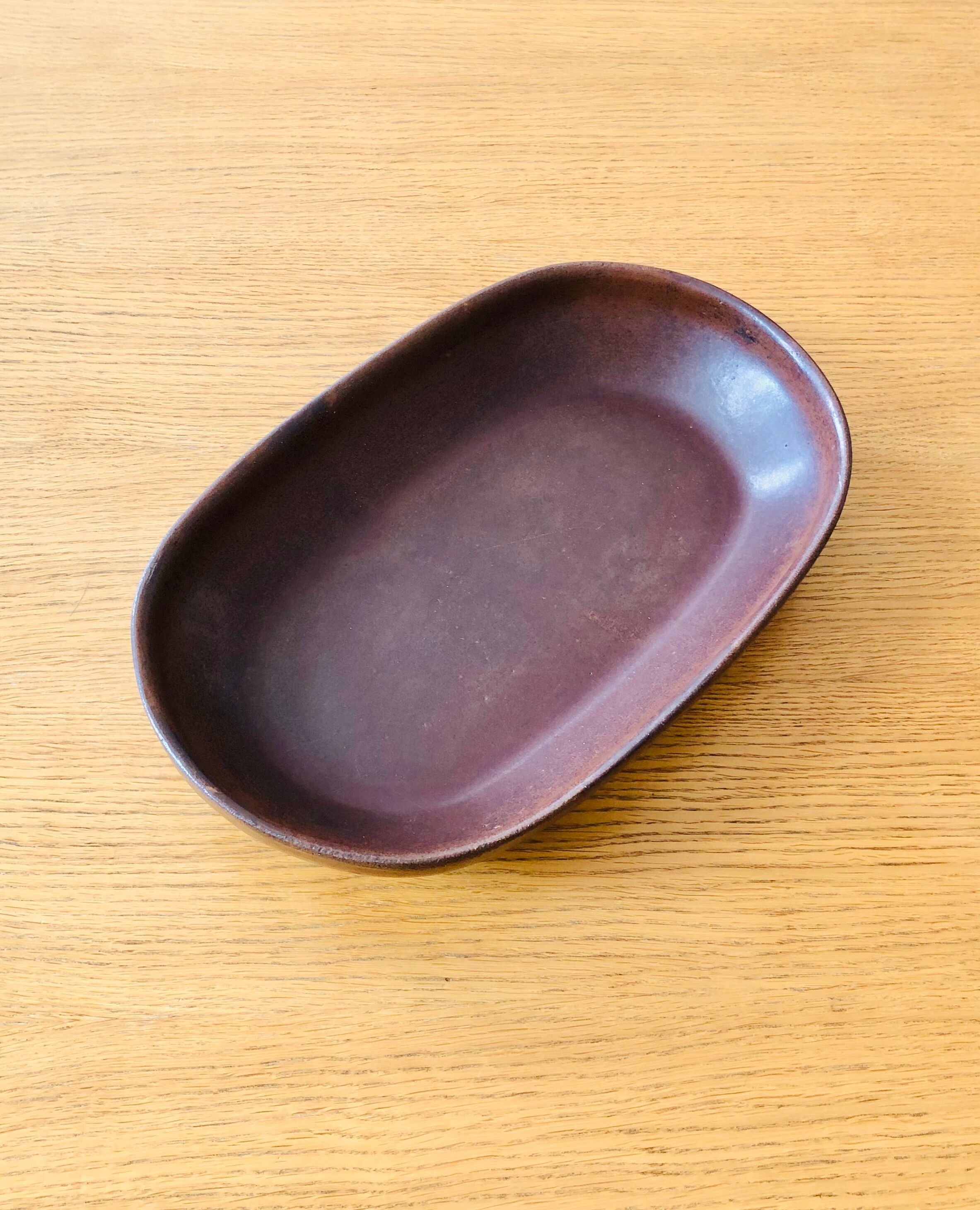 Vintage brown Dutch ceramic dish