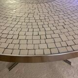 White and chrome mosaic coffee table by Heinz Lilienthal