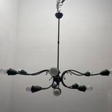Italian Bronze Green Chandelier 1950’s